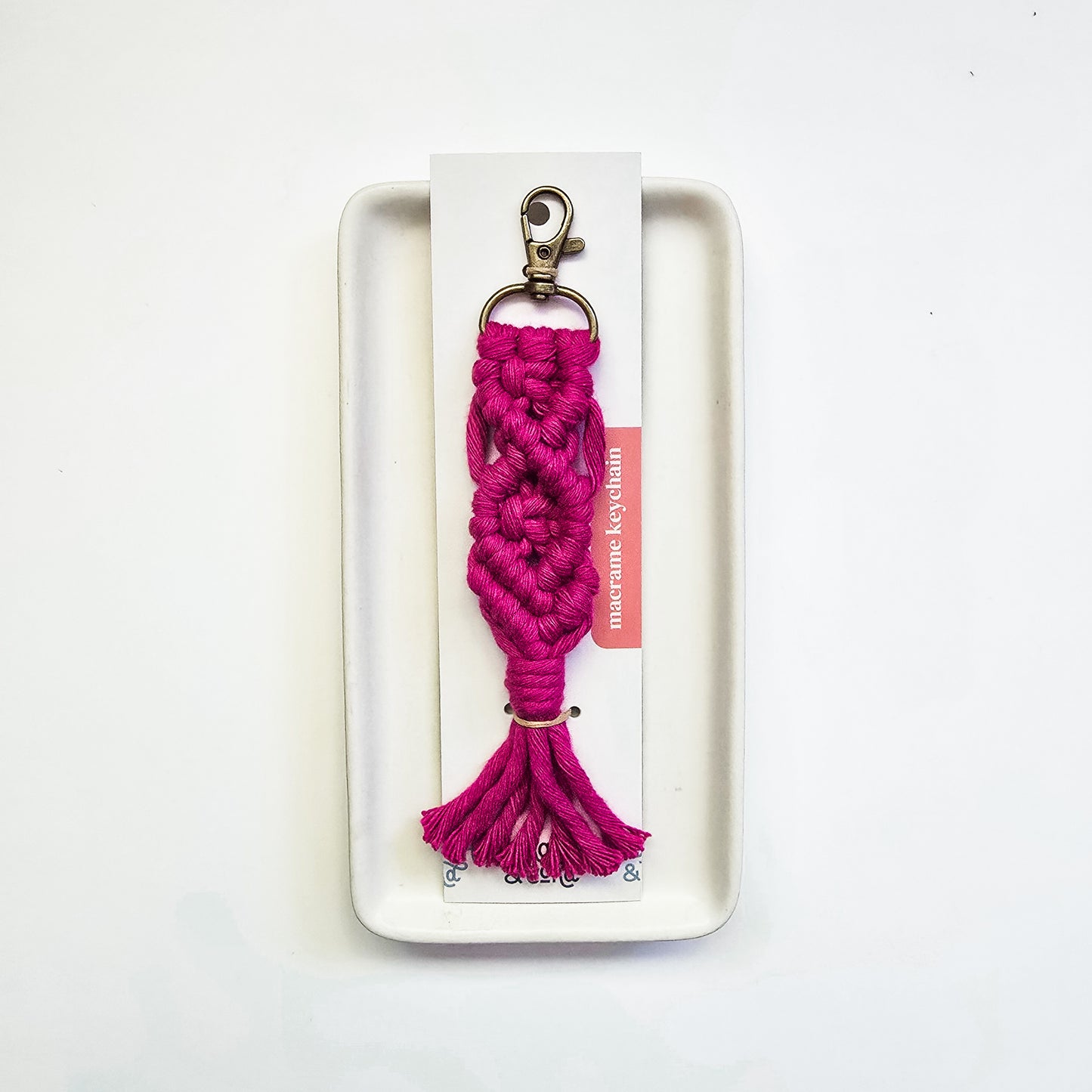 Macrame Knotted Keychain - Brights