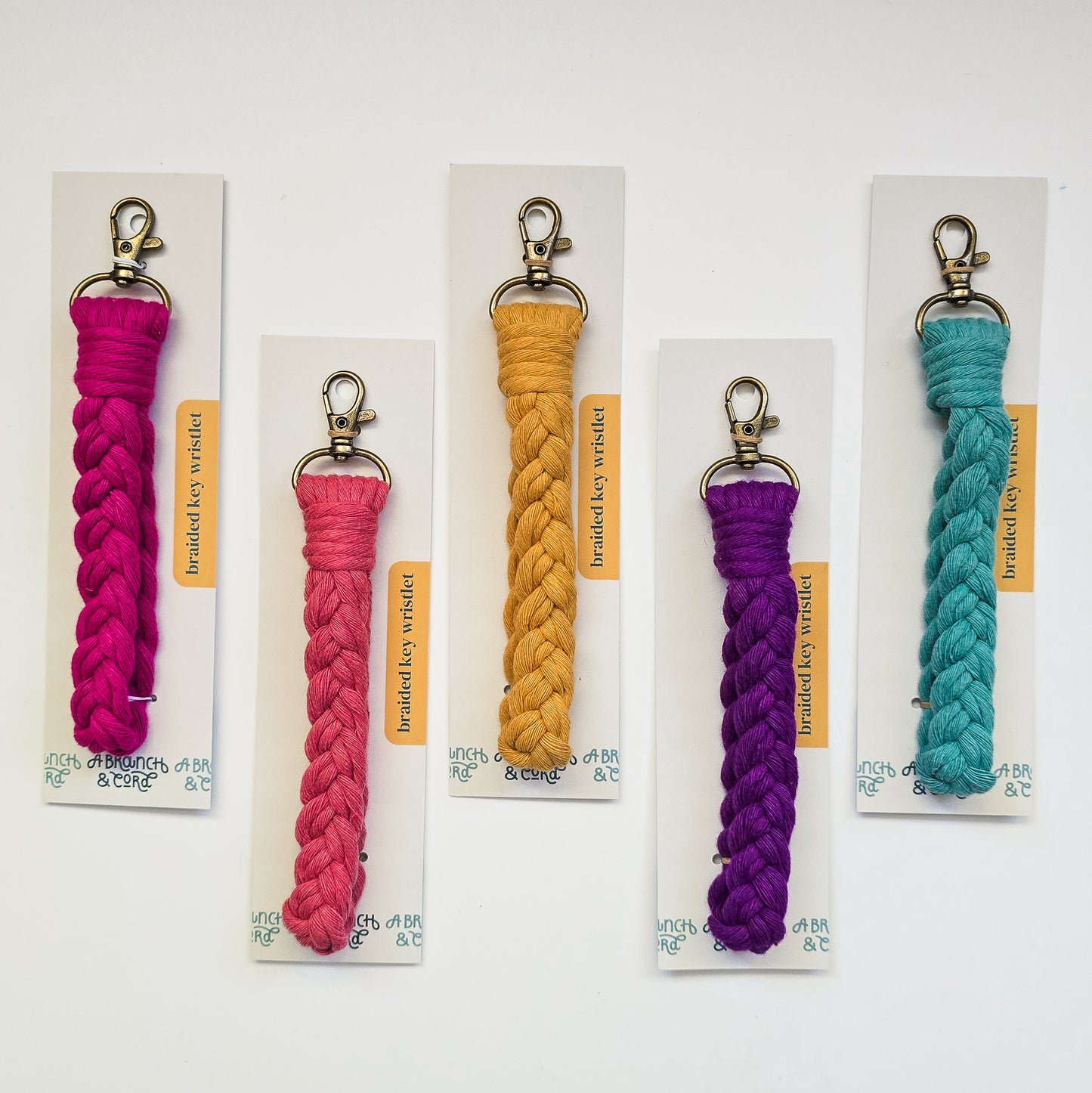 Macrame Braided Key Wristlet - Brights