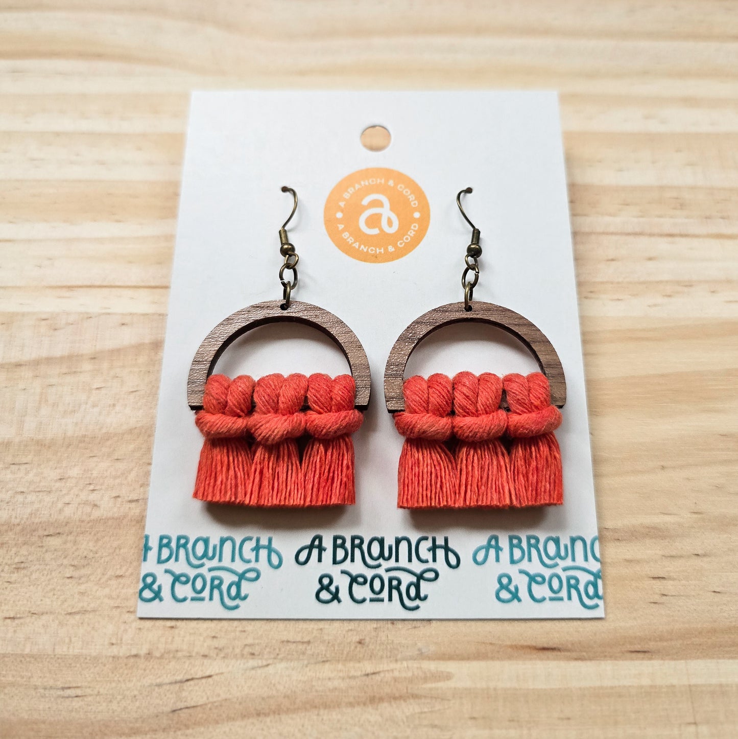 Macrame Fringe Earrings - Semi Circle