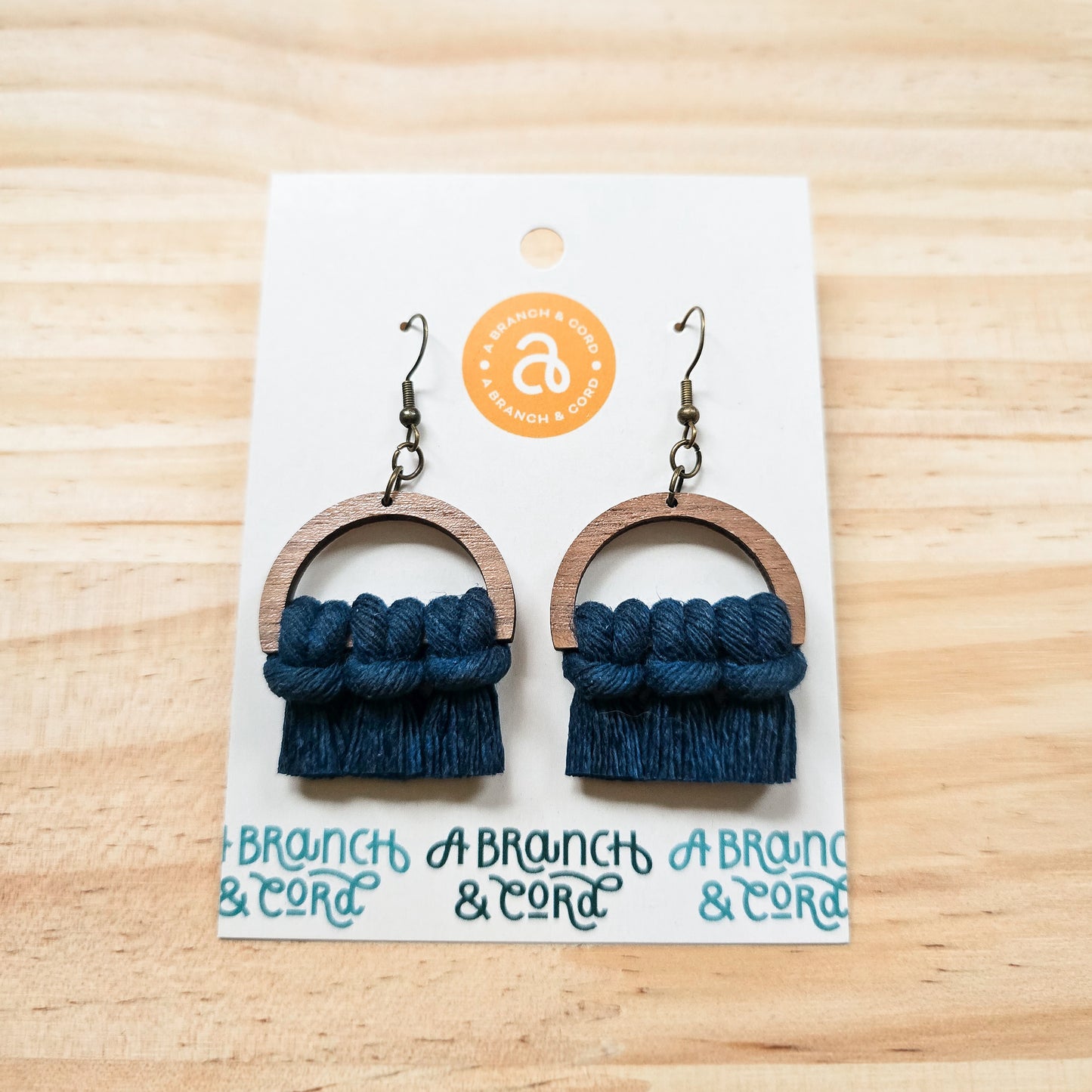 Macrame Fringe Earrings - Semi Circle