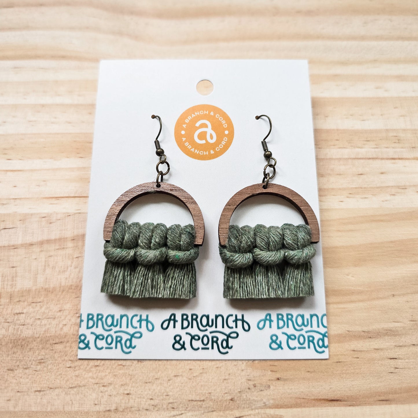 Macrame Fringe Earrings - Semi Circle