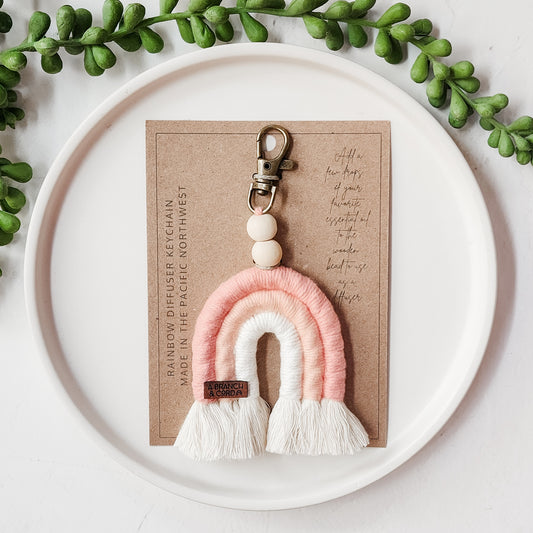 Macrame Pastel Knotted Keychain – A Branch & Cord